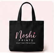 Black custom tote bag